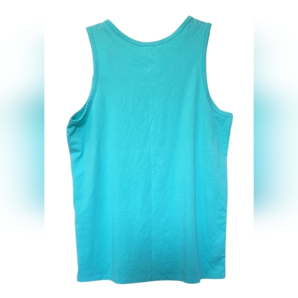 Teal Tank Top with Wide Straps and Relaxed Fit - Picture 4 of 6